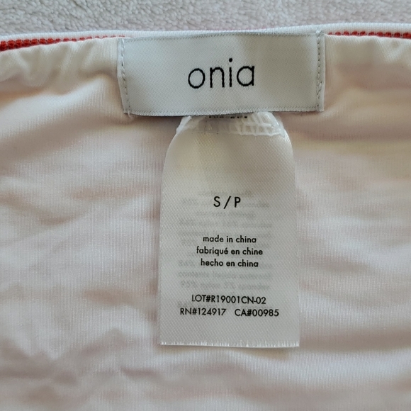 Onia Swim Pink Orange Red White Stripe Cheeky Bikini Bottoms Sz Small - Picture 3 of 10